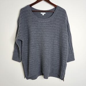 Garnet Hill Gray Crew Neck Sweater